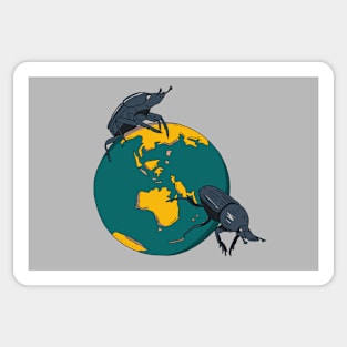 Dung beetles Rolling Sticker